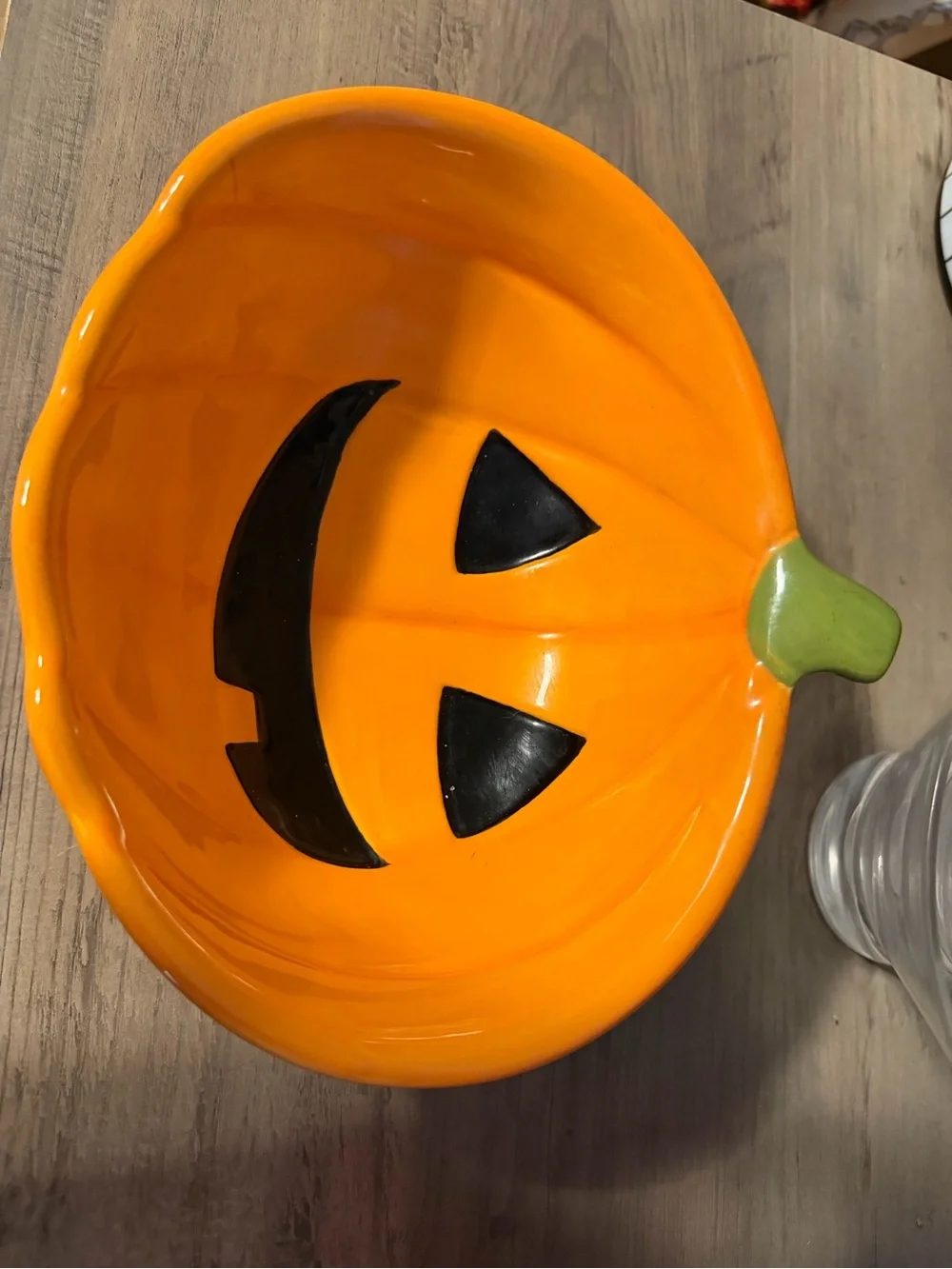 Halloween Ceramic Pumpkin Candy Bowl - Orange